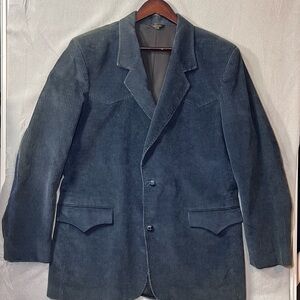 Vintage Mens L Corduroy Sport Coat Jacket Pioneer Wear 1970’s Made In USA Blue